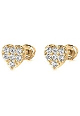 stunning itty-bitty heart shaped screw back earrings for toddlers